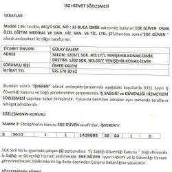 13-İŞ SAĞLIĞI GÜVENLİĞİ SÖZLEŞMESİ